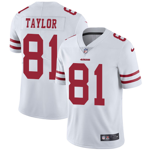 Nike 49ers #81 Trent Taylor White Men's Stitched NFL Vapor Untouchable Limited Jersey